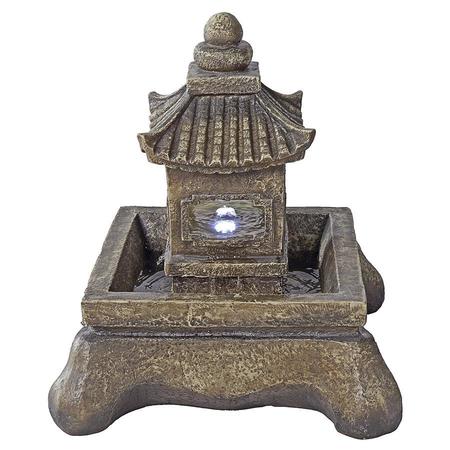 DESIGN TOSCANO Mokoshi Pagoda Illuminated Garden Fountain QN150010